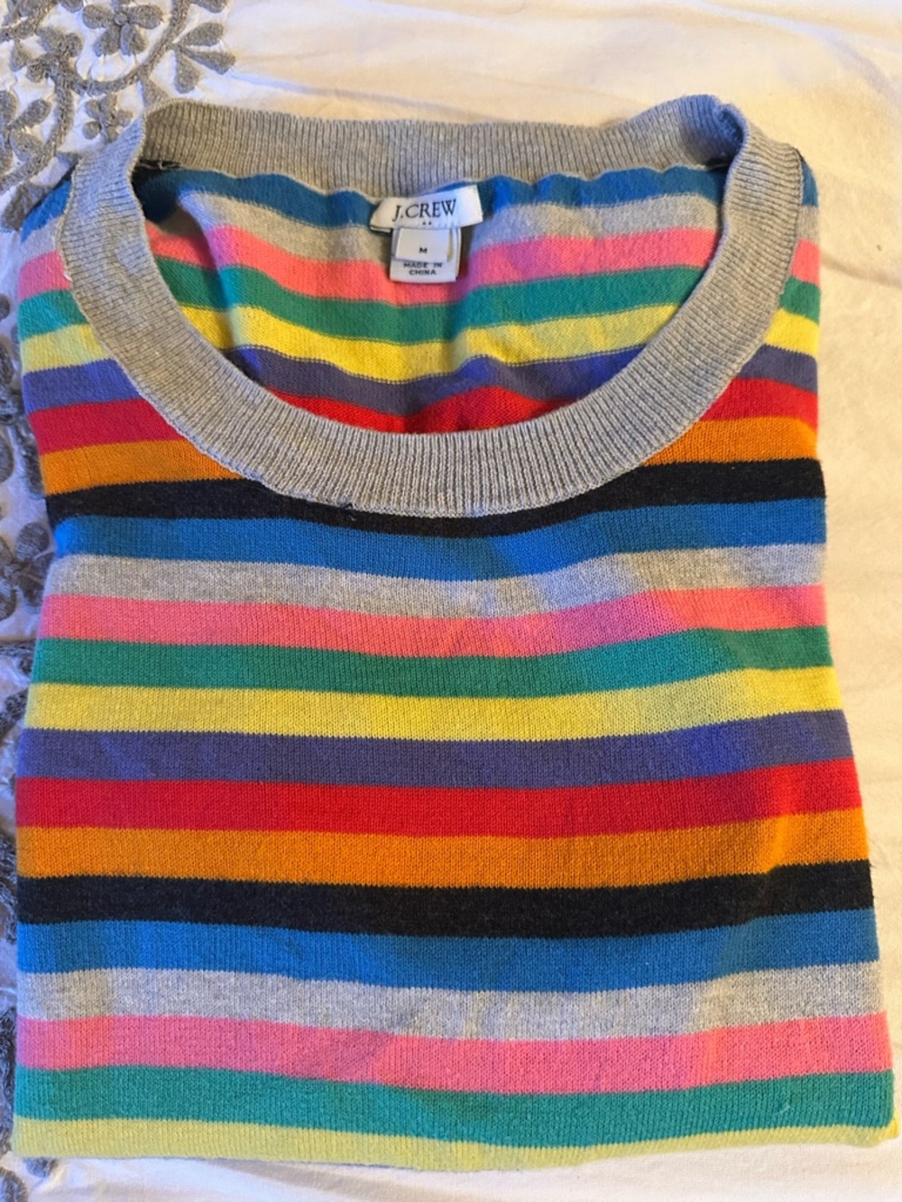 J. Crew Rainbow Striped Crewneck Sweater - Picture 2 of 5